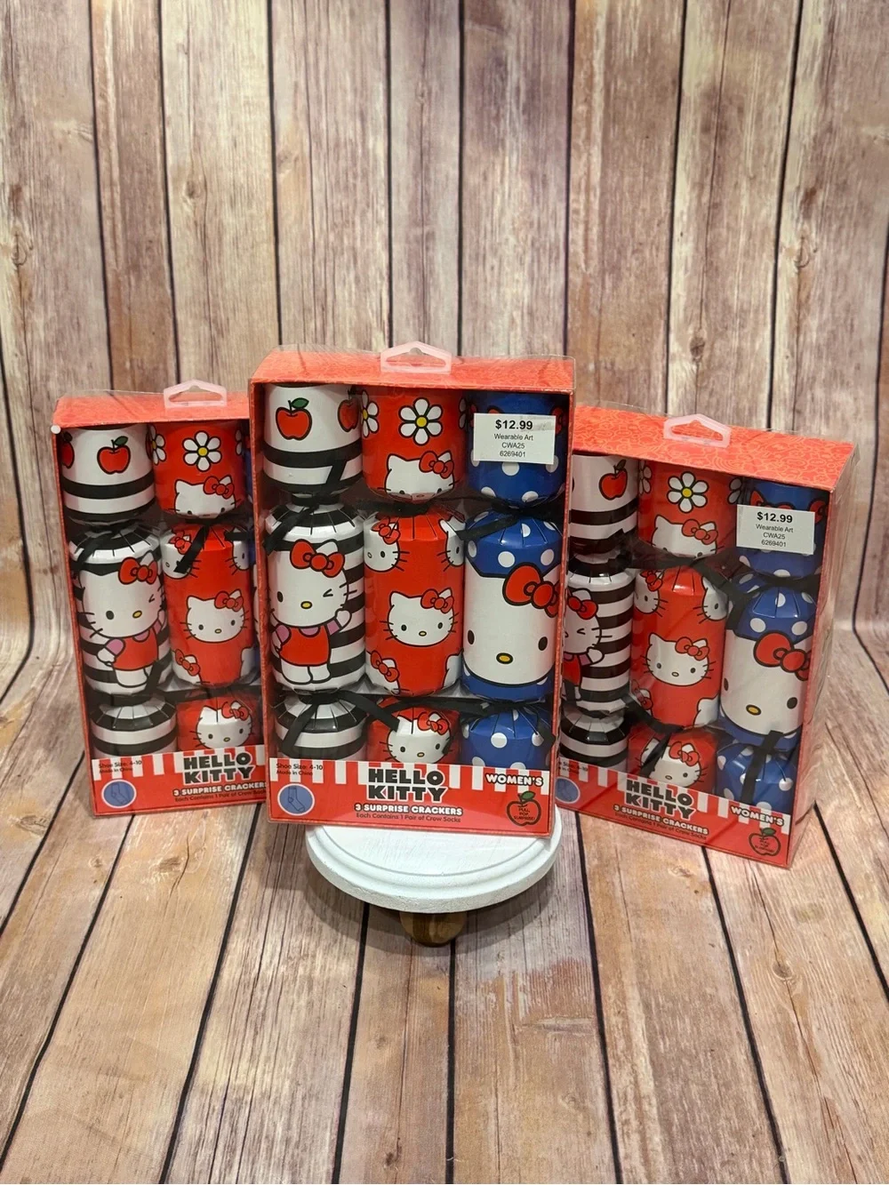 ✨NWT✨ Hello Kitty - 3 Boxes Surprise Crackers w/ Women's Socks